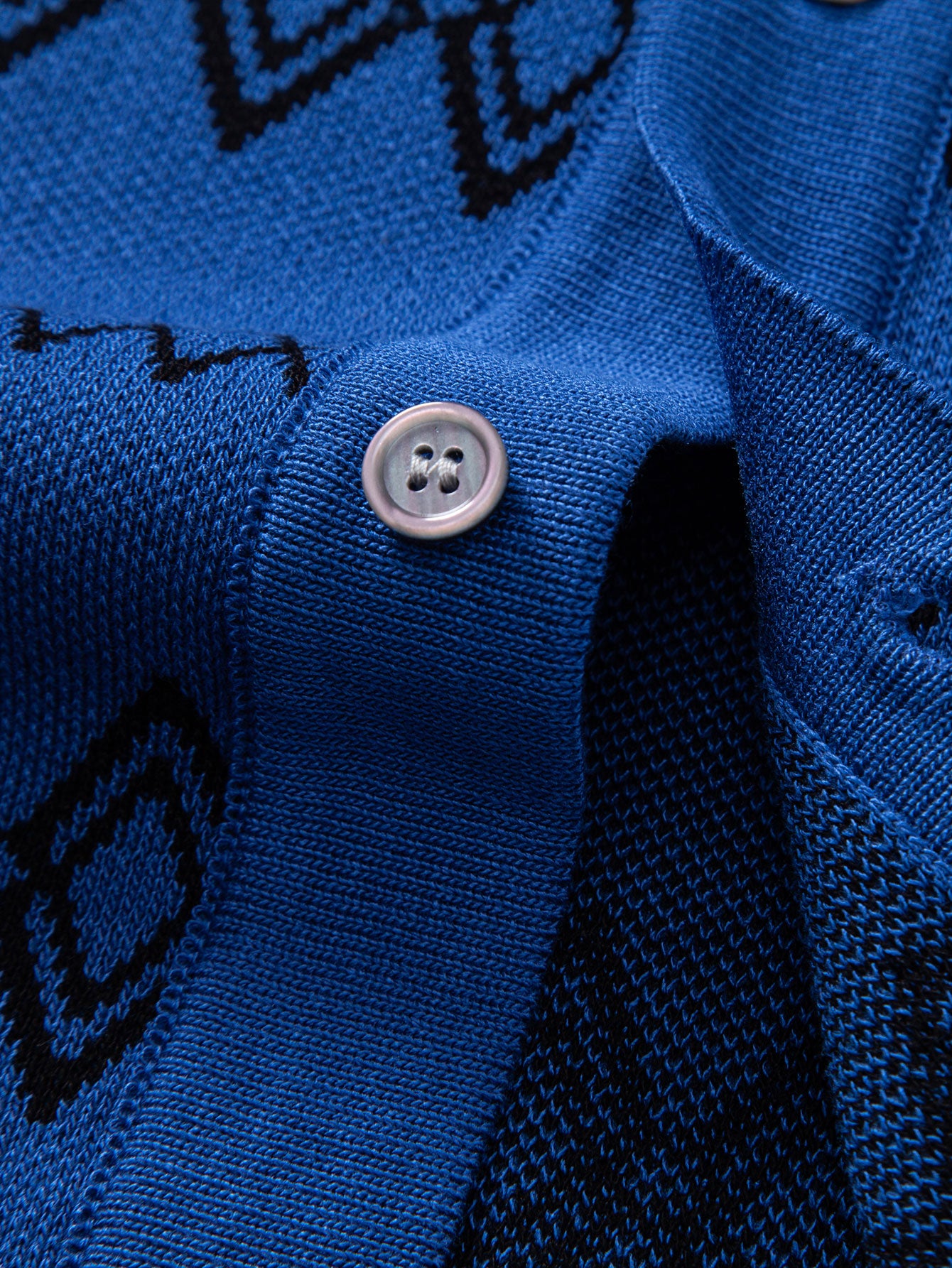 Geometric Knitted Button Up Shirt