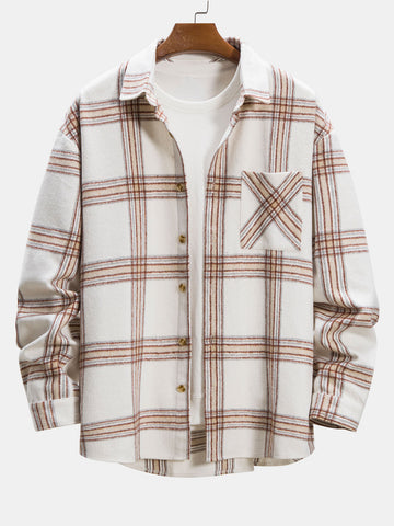 Flannel Plaid Overshirt With Pocket