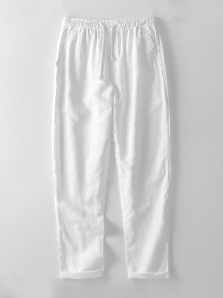 Straight Leg Linen Pants